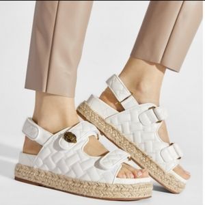Kurt Geiger London Orson Espadrille Quilted Leather Eagle Head Detail Sandals